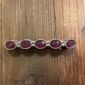 Elegant Red Oval Gemstone Bracelet